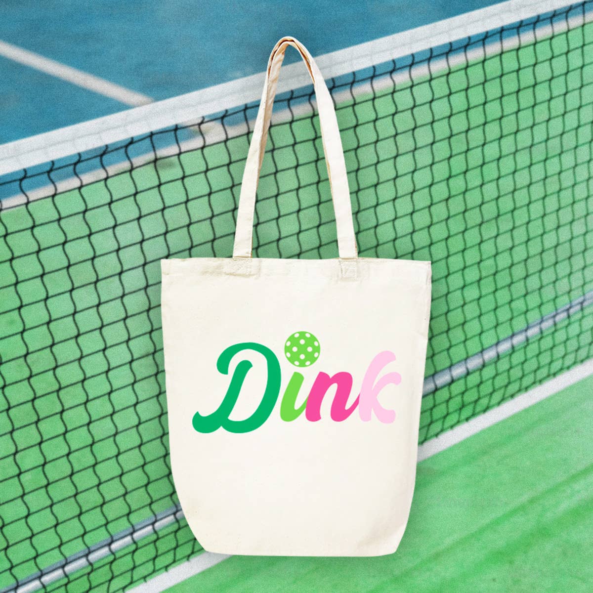 Multicolor Dink Pickleball Canvas Tote