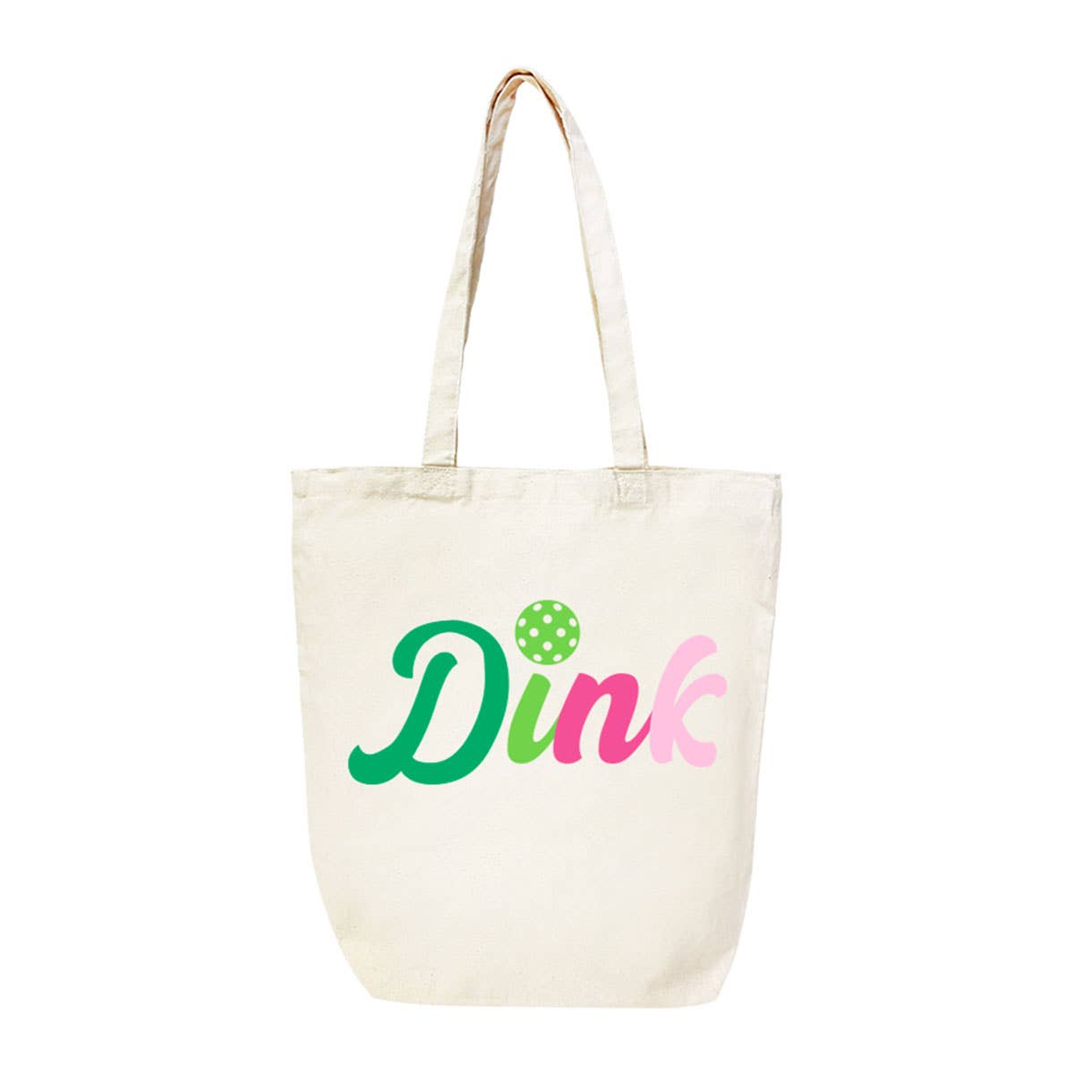 Multicolor Dink Pickleball Canvas Tote