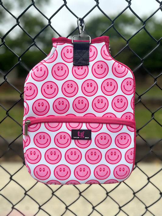 The Happy Pink Pickleball Paddle Cover