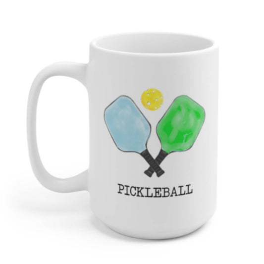 Pickleball Mug with Paddles and Ball Design 15oz